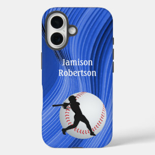 Baseball with Player and Ball personalize iPhone 16 Case