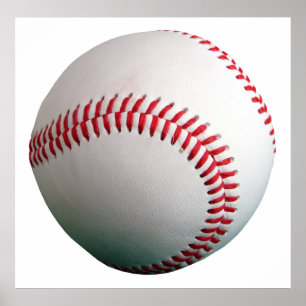 Baseball with Red Stitching Poster