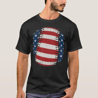 Baseball with US american  for patriotic baseballe T-Shirt