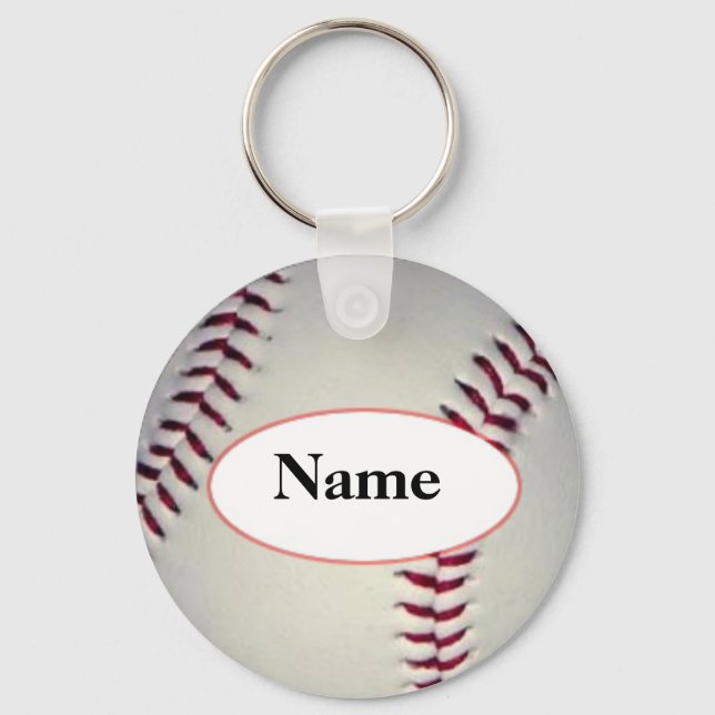 Baseball with your name on it key ring (Front)