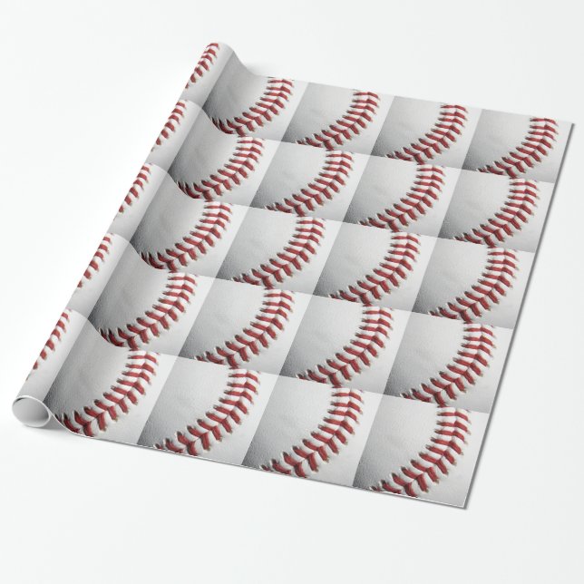 Baseball Wrapping Paper (Unrolled)