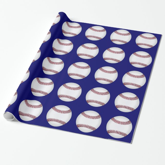 Baseball Wrapping Paper (Unrolled)