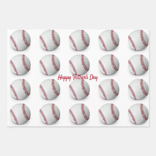 Baseball Wrapping Paper Flat Sheet Set of 3