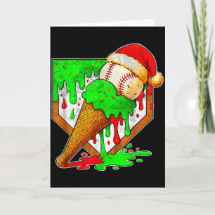 Baseball Xmas Christmas Baseball Ice Cream Drip Bo Card