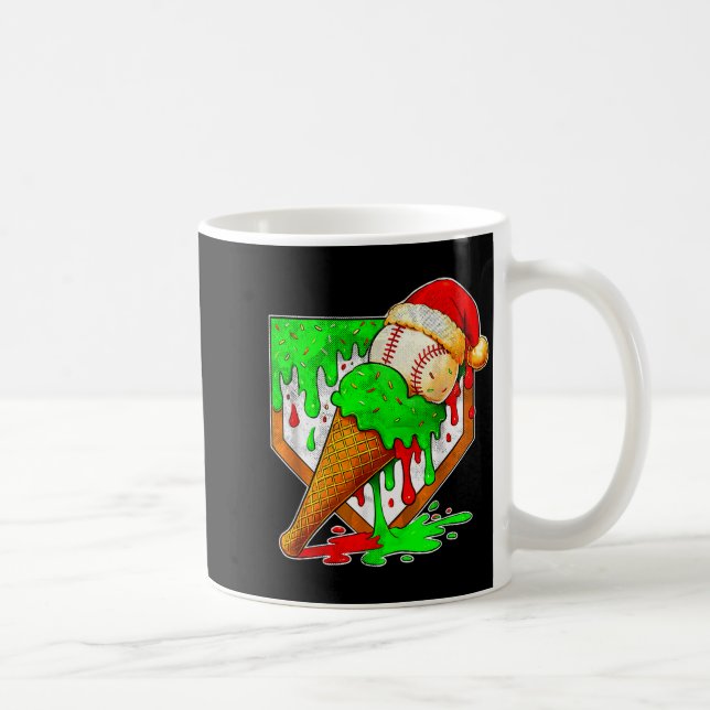 Baseball Xmas Christmas Baseball Ice Cream Drip Bo Coffee Mug (Right)