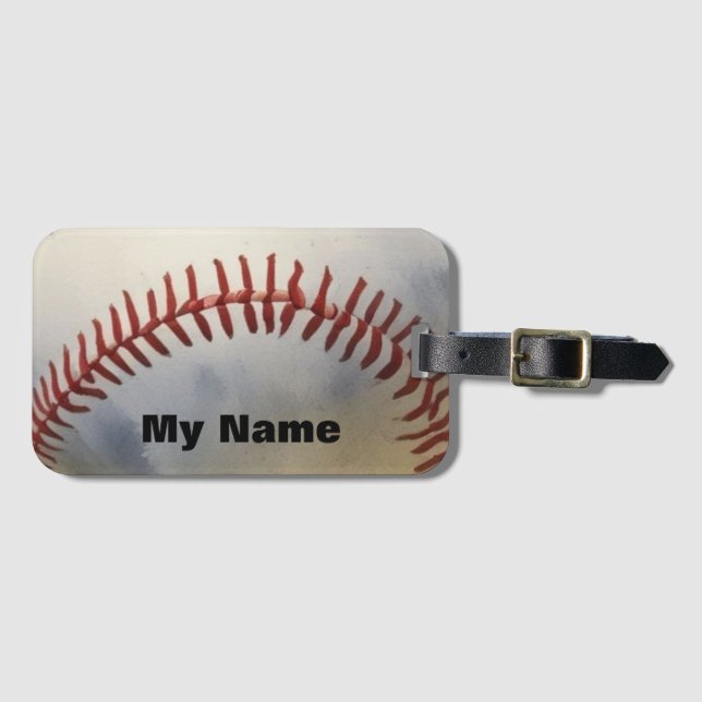 Baseball Your Name Luggage Tag (Front Horizontal)