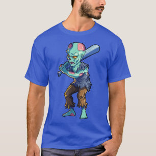 Baseball Zombie Halloween Men Boys Baseball Hallow T-Shirt