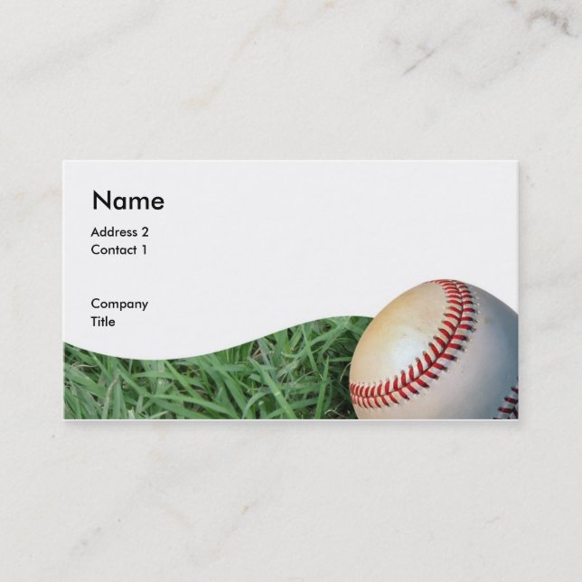 baseballbizcard, Address 2, Contact 1, Company,... Business Card (Front)