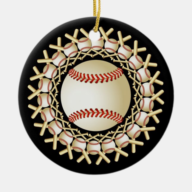 BASEBALLS AND BATS ORNAMENT (Front)