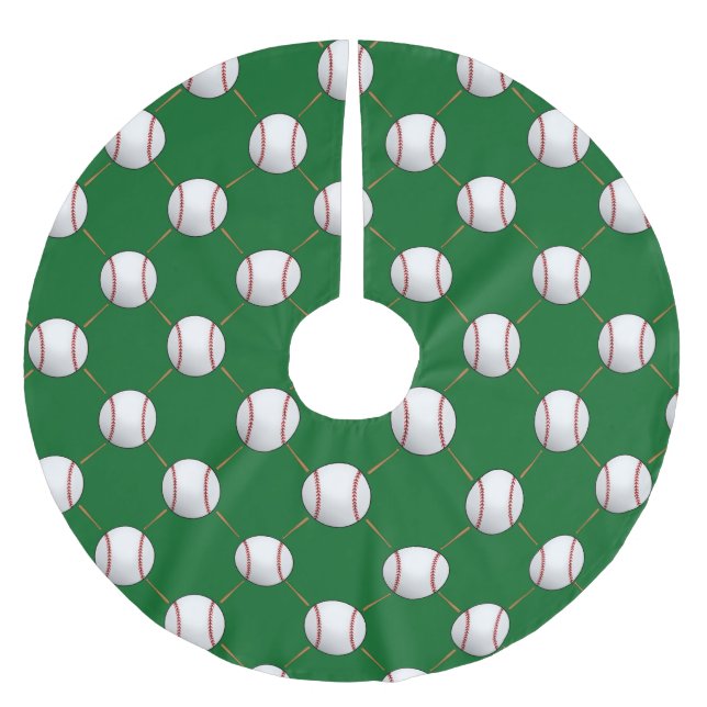 Baseballs and Bats tree skirt (Front)