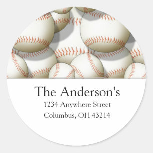 Baseballs Design 2 Address Labels/Stickers Classic Round Sticker
