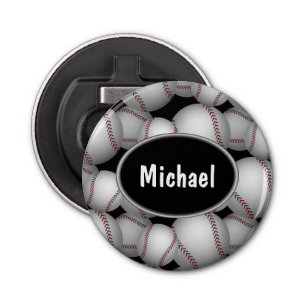Baseballs Pattern Bottle Opener