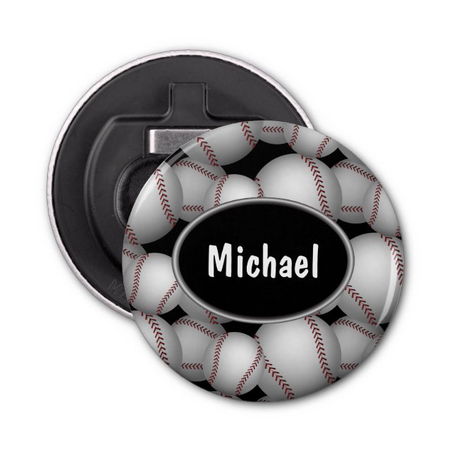 Baseballs Pattern Bottle Opener (Front)