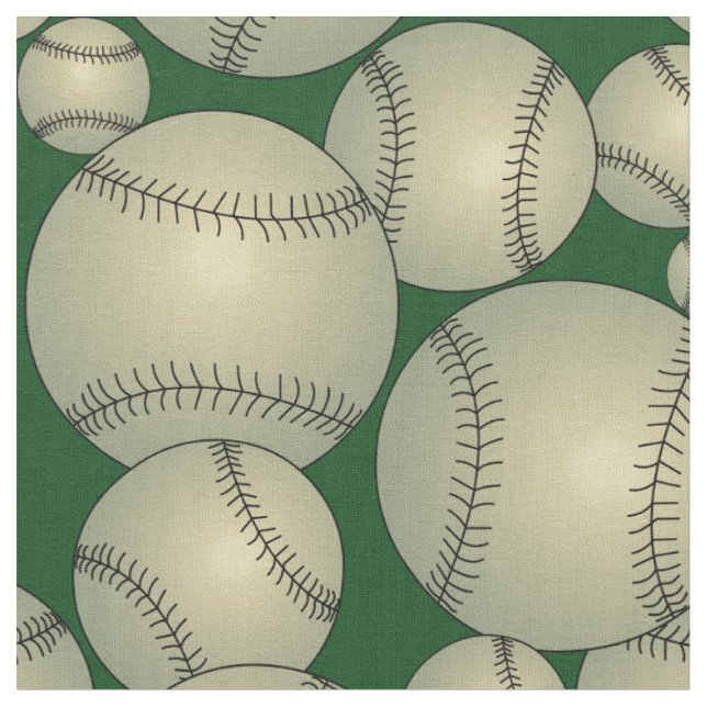 Baseballs Pattern  Fabric (Close Up)