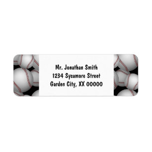 Baseballs Pattern Return Address Label