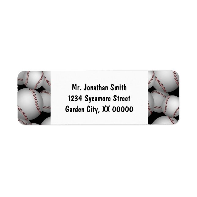 Baseballs Pattern Return Address Label (Front)