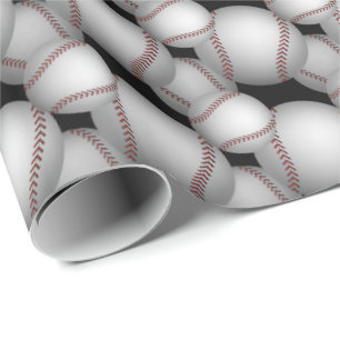 Baseballs Pattern Wrapping Paper