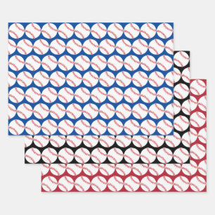Baseballs Sport Design Wrapping Paper Sets