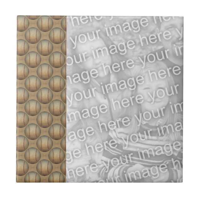 Baseballs Sports Design Your Photo Ceramic Tile (Front)