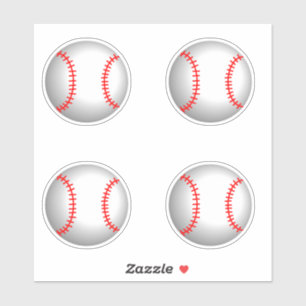 Baseballs with Red Stitching