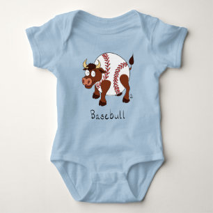Basebull Baseball Bull Kid's Baby Bodysuit T-Shirt