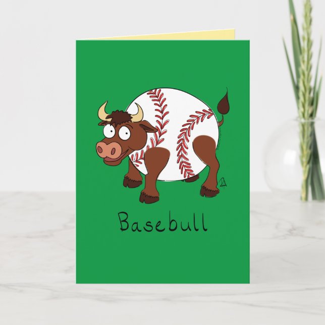 Basebull - Funny Baseball Bull Card (Front)