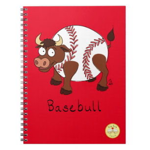 Basebull Funny Baseball Bull Notebook