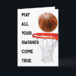 BASEKETBALL BIRTHDAY GREETING CARD<br><div class="desc">Easy-to-personalise birthday card for baskeball player.</div>