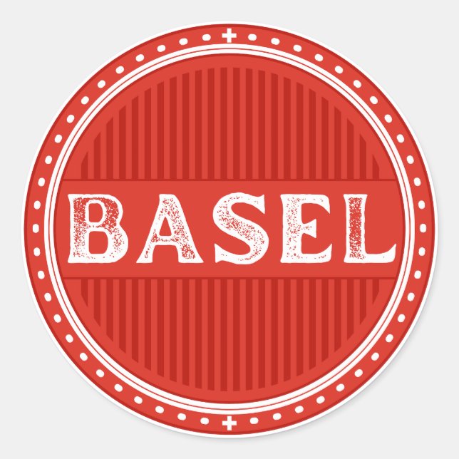 Basel City Pride Emblem – Swiss Identity Classic Round Sticker (Front)