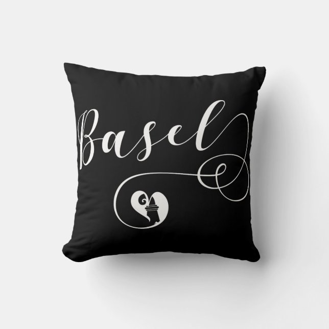 Basel Flag Heart, Switzerland, Basle Cushion (Front)