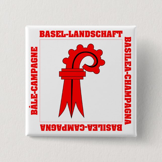 Basel Landschaft Switzerland Flag 15 Cm Square Badge (Front)