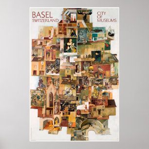 Basel. Switzerland, City of museums,Travel Poster