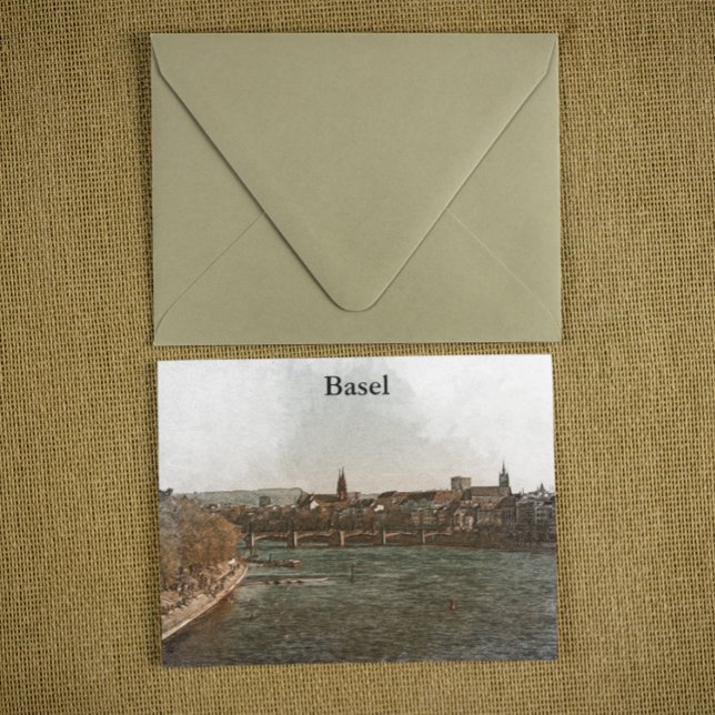 Basel , Switzerland Europe City Panorama  View Postcard (basel switzerland vintage postcard)