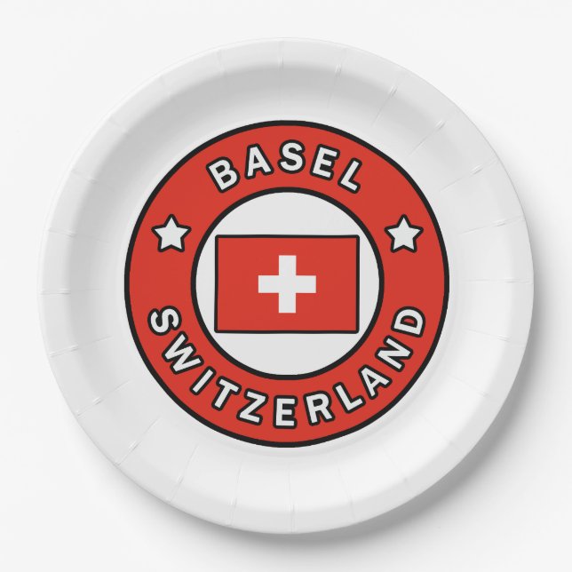Basel Switzerland Paper Plate (Front)