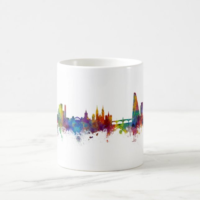 Basel Switzerland Skyline Coffee Mug (Center)