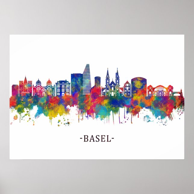 Basel Switzerland Skyline Poster (Front)