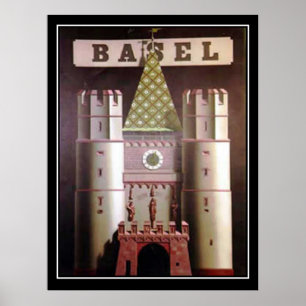 Basel Switzerland Vintage Travel Poster