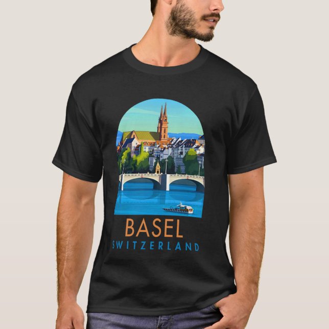 Basel Travelling Travel Vacation Souvenir Basel Sw T-Shirt (Front)