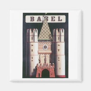 Basel Vintage Travel Poster Magnet