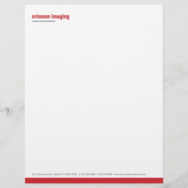 Baseline Panel Crimson Letterhead Design (Front)