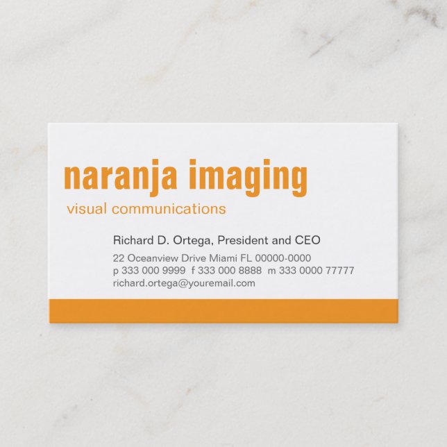 Baseline Panel Orange Business Card (Front)