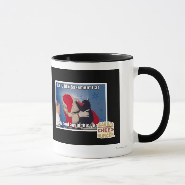 Basement Cat gets coal Mug (Right)