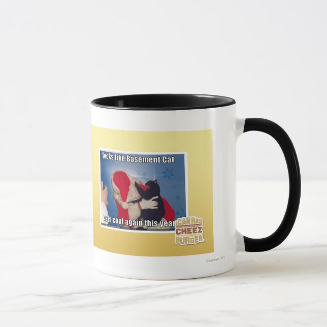 Basement Cat gets coal Mug (Right)
