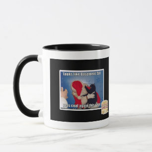Basement Cat gets coal Mug