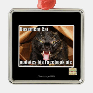 Basement Cat Metal Ornament
