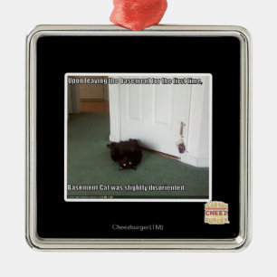 Basement Cat, slightly disoriented Metal Tree Decoration