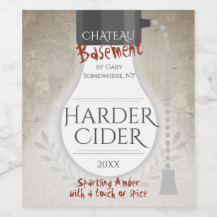 Basement homemade wine beer cider personalised wine label