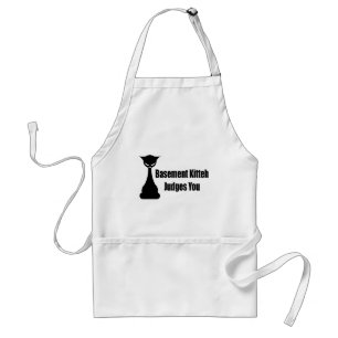 Basement Kitteh Judges You Standard Apron