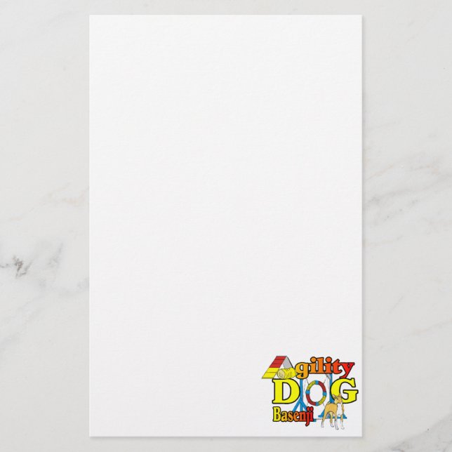 Basenji Agility Dog Stationery (Front)