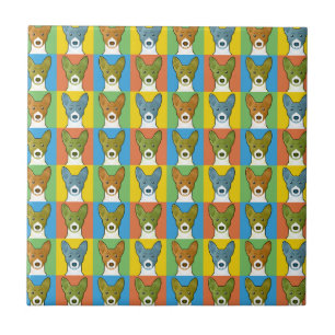Basenji Cartoon Pop-Art Tile